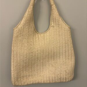 Elegant Banana Republic Cream Woven Tote Bag